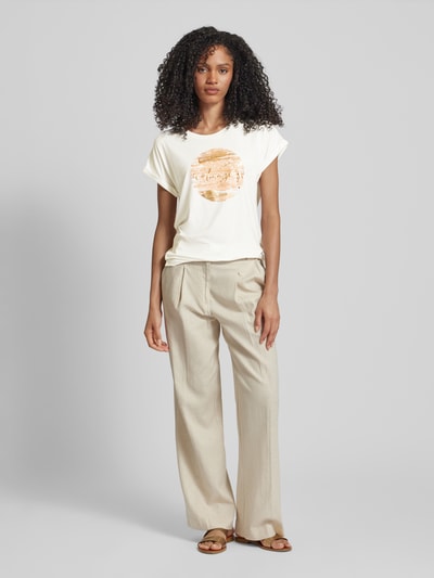 Soyaconcept T-shirt met motief- en statementprint, model 'Marica' Oranje - 1
