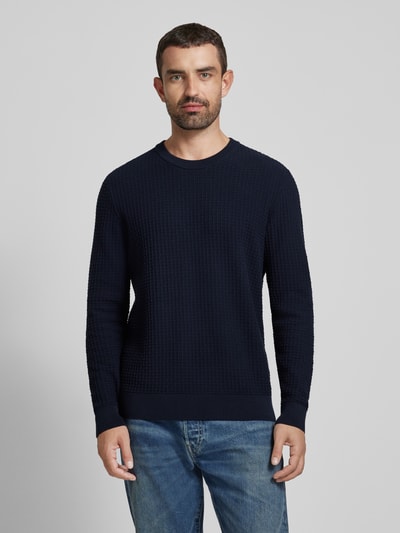 Armedangels Gebreide pullover met ribboorden, model 'GRAANMO' Marineblauw - 4