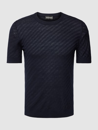 Emporio Armani T-Shirt mit Strukturmuster Marine 2