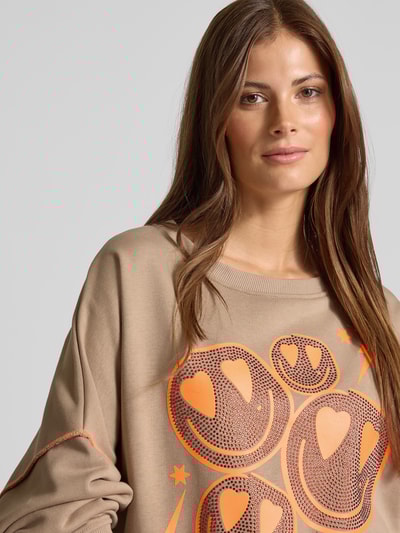 miss goodlife Relaxed Fit Sweatshirt mit Motiv-Print Sand 3