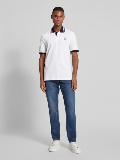 bugatti Regular Fit Poloshirt mit Label-Badge Weiss 1