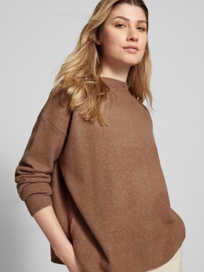 OPUS Gebreide pullover met ribboorden, model 'Piranula' Lichtbruin - 3