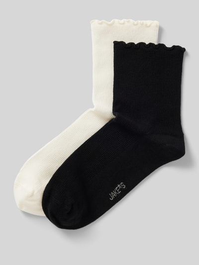 Jake*s Casual Socken mit Muschelsaum im 2er-Pack Offwhite 1