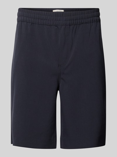 Casual Friday Korte regular fit broek met elastische band, model 'Samos' Marineblauw - 2