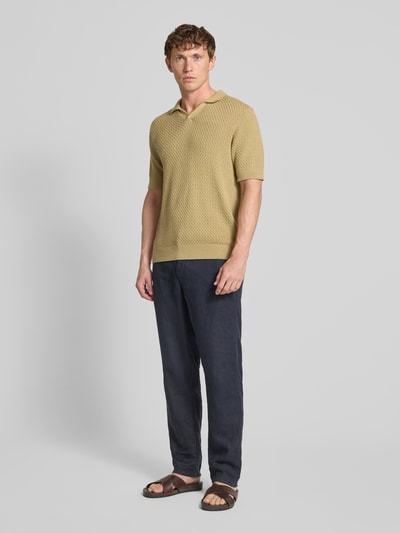 MCNEAL Koszulka polo z dzianiny o kroju regular fit z fakturowanym wzorem Trzcinowy 1