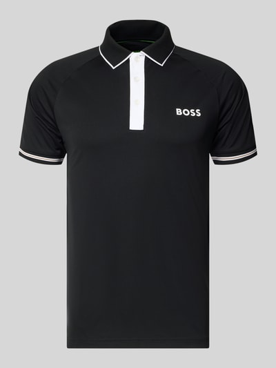 Produktfoto, Regular Fit Poloshirts mit Kontrastdetails von BOSS in Two-Tone-Optik, Polokragen, 2-Knopf-Verschluss, Herren