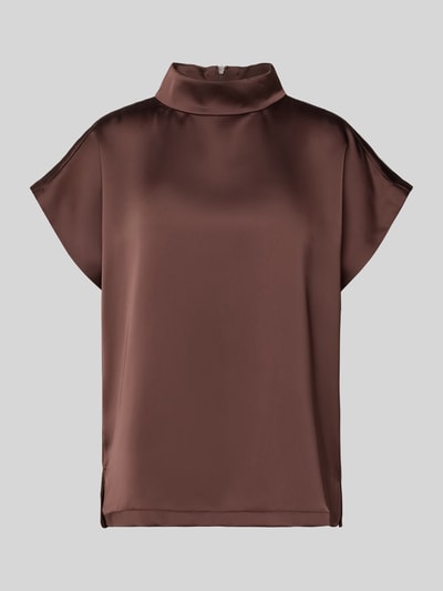 HUGO Regular fit blouse met opstaande kraag, model 'CANELI-1' Chocoladebruin - 2