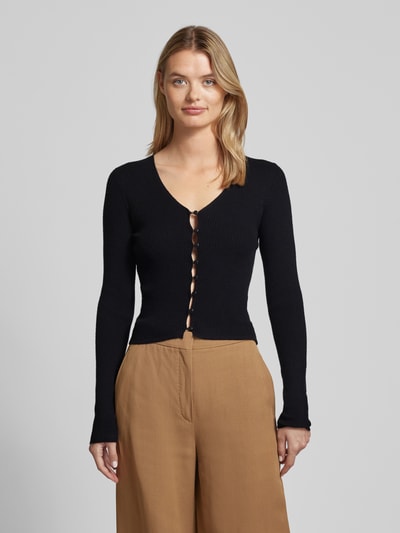 Vero Moda Kort gebreid jack met knoopsluiting Zwart - 4