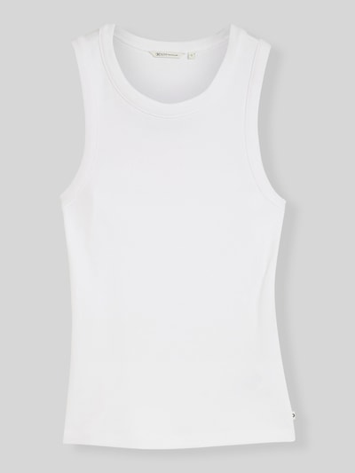 Tom Tailor Denim Slim Fit Top in Rippoptik Weiss 2