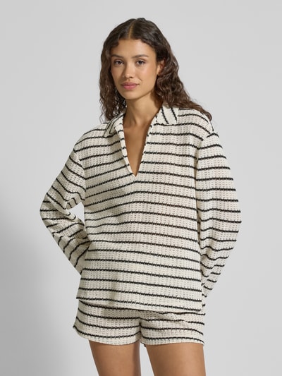 Gina Tricot Sweter z dzianiny z dekoltem w serek Écru 4