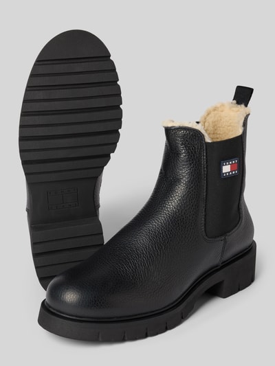 Tommy Jeans Chelsea Boots aus echtem Rindsleder BLACK 4