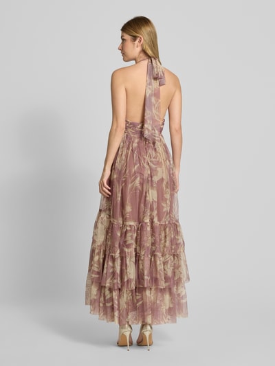 LACE & BEADS Sukienka wieczorowa z dekoltem w serek Różowawy 5