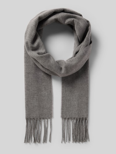 Christian Berg Men Sjaal met franjes Middengrijs gemêleerd - 1