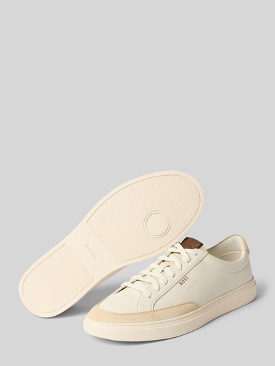 BOSS Sneaker aus echtem Leder Modell 'Kieran_Tenn' Weiss 4