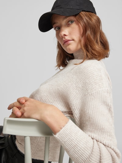 Noisy May Gebreide pullover met opstaande kraag, model 'NELLA' Ecru - 3