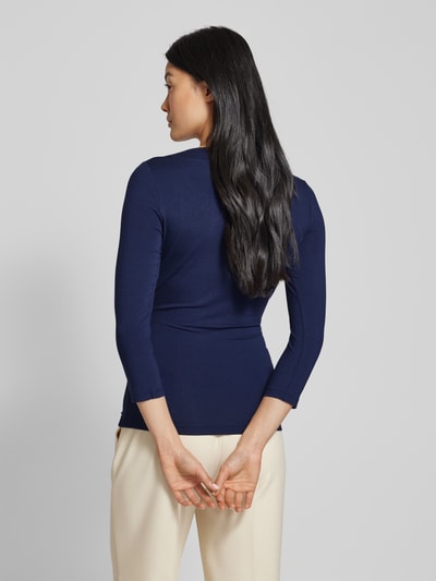 Lauren Ralph Lauren Shirt met lange mouwen in wikkellook, model 'ALAYJA' Marineblauw - 5