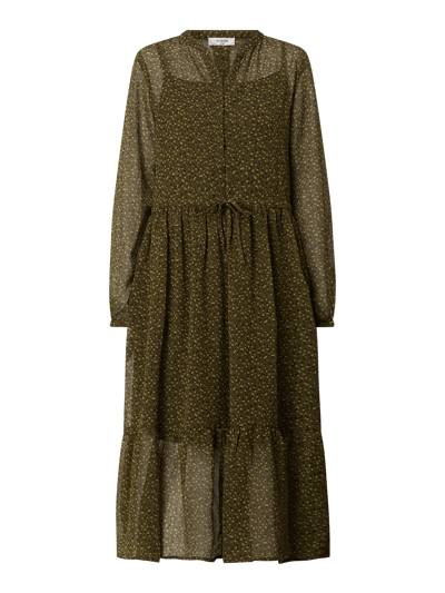 MSCH Copenhagen Kleid mit Allover-Muster  Khaki 1