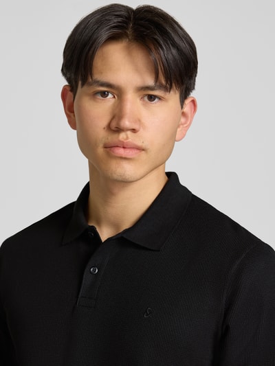 JACK & JONES Regular Fit Poloshirt mit Strukturmuster Modell 'AUSTIN' Metallic Rot 3