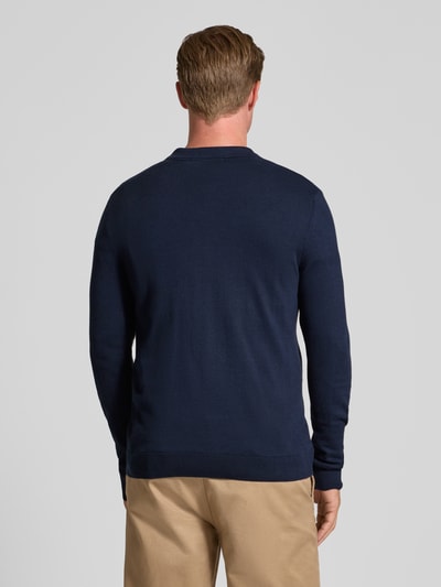 SELECTED HOMME Regular fit gebreide pullover van puur katoen, model 'BERG' Marineblauw gemêleerd - 5
