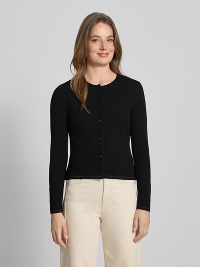 Marc Cain Gebreid jack van viscosemix met ronde hals Zwart - 4
