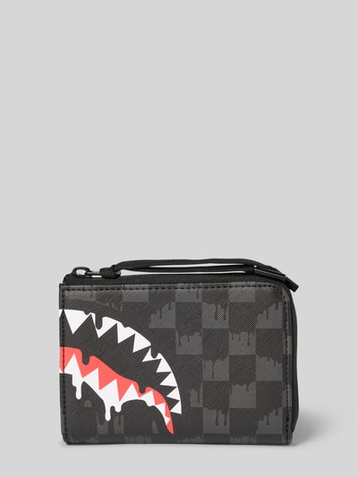 Sprayground Portemonnaie mit Label-Patch Modell 'DRIPPING SHARKS IN PARIS' Black 2