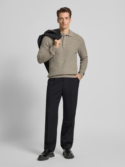 Casual Friday Strickpullover mit Polokragen Modell 'GAHN' Hellgrau 1