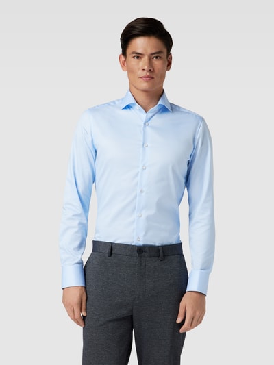 Eterna Slim fit zakelijk overhemd met haaikraag Bleu - 4