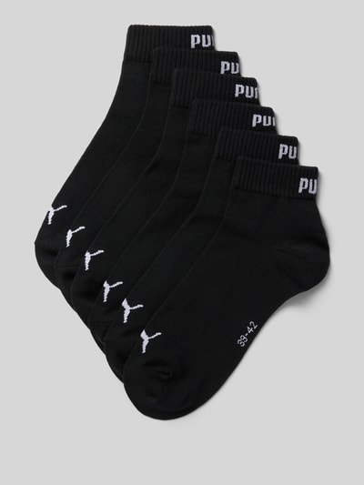 Productfoto, Socken aus Baumwoll-Mix im 6er-Pack van PUMA in effen zwart met wit logo, stevige ribstructuur, Heren sokken
