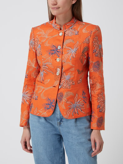 WHITE LABEL Blazer aus Leinen mit floralen Stickereien  Koralle 4