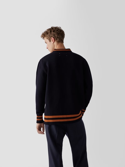 Maison Margiela Pullover mit V-Ausschnitt Dunkelblau 5