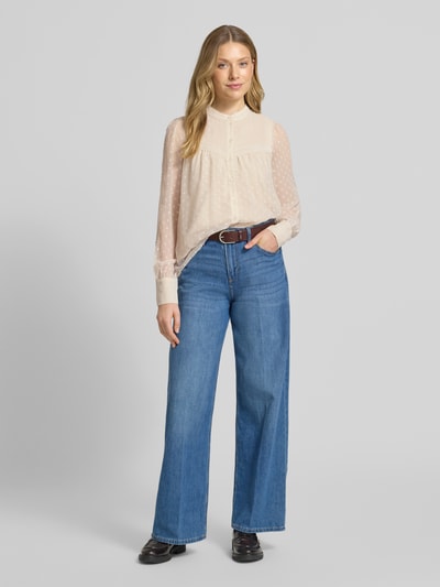 Vero Moda Regular fit chiffon blouse met dobbystructuur, model 'LEAH ANNIKA' Ecru - 1