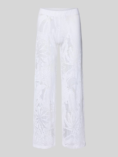 Produktfoto, weiße Hose aus Häkelspitze Modell 'KISKA COCOBEACH' von Banana Moon, Material-Mix mit Stretch-Anteil, Regular-Fit, elastischer Bund