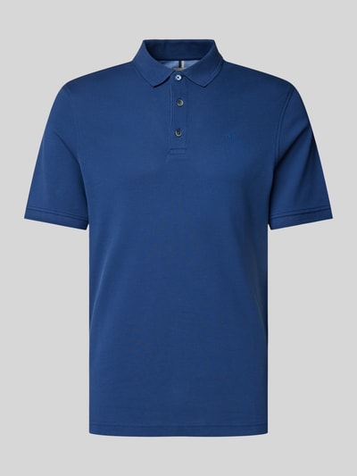 Brax Regular fit poloshirt met labelprint, model 'Pete' Blauw - 2