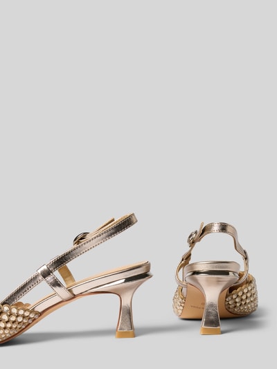 Produktfoto, Pumps mit Ziersteinbesatz von ALMA EN PENA, złoty kolor, pasek ze sprzączką, obcas szpilka, wysokość obcasa: 7 cm, rozmiar 40