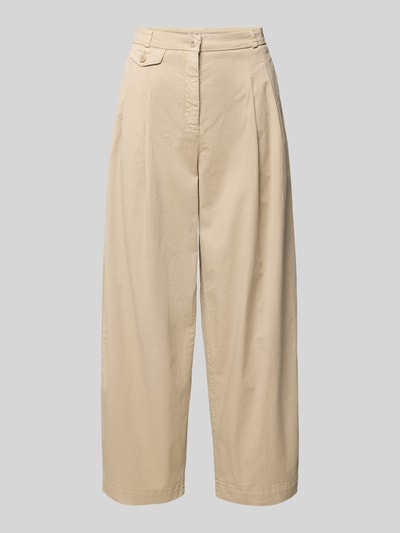 Cambio Wide fit broek met bandplooien, model 'EREN' Zand - 2