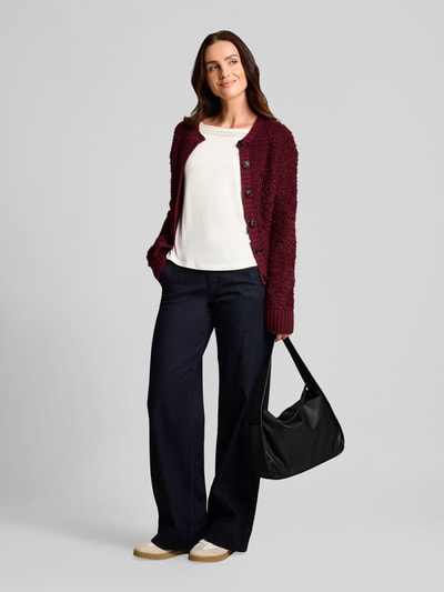 Tom Tailor Cardigan met bouclé-structuur Bordeaux - 1