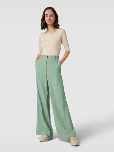 Marc Cain T-shirt van een mix van katoen en elastaan met boothals Offwhite - 1
