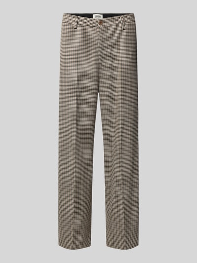 Produktfoto, Hose mit Gesäßleistentaschen Modell 'WYACO' von DRYKORN, schwarz-weiß kariert, Straight Fit, mit Knopf- und Reißverschluss, feine Webstruktur