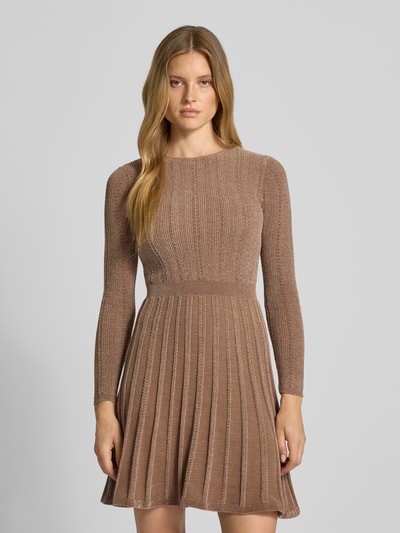 GUESS Minikleid mit Rundhalsausschnitt Modell 'MORGAN' Taupe 4