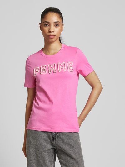 Only T-Shirt mit Perlenbesatz Modell 'NANNA' Pink 4