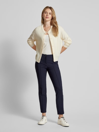 TONI Regular fit stoffen broek met ritszakken, model 'Alessa' Marineblauw - 1