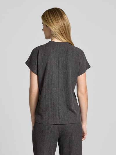 Christian Berg Woman T-Shirt mit Strukturmuster und Rundhalsausschnitt Dunkelgrau 5