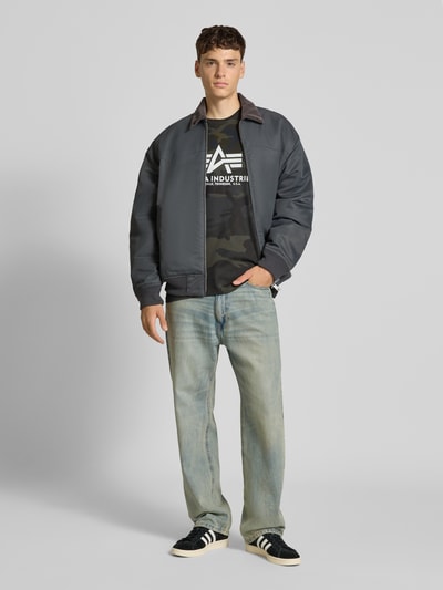 Alpha Industries T-Shirt mit Label-Print und Rundhalsausschnitt Black 1