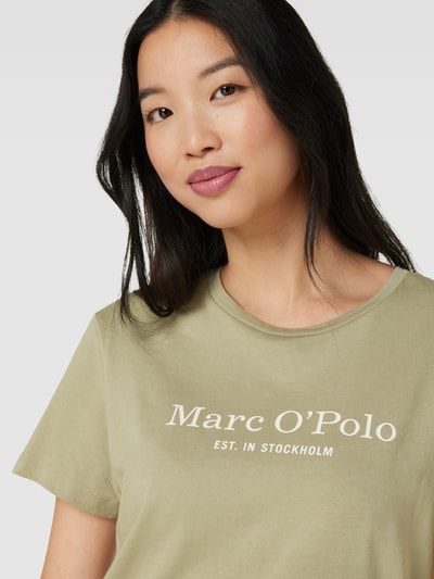 Marc O'Polo T-shirt z nadrukiem z logo Trzcinowy 3