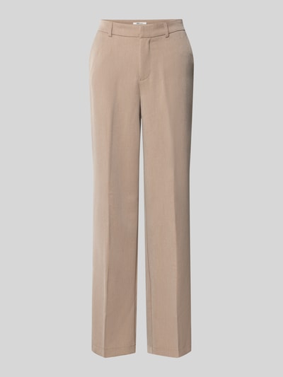 Produktfoto, Slim Fit Weite Hose mit Viskose-Anteil Modell 'HATTIE-LANA' von ONLY, Optik: Unifarben, Label-Stitching-Applikation, High-Waist, seitliche Eingrifftaschen, Gürtelschlaufen, Schiebehaken-Verschluss, glatte Stofftextur