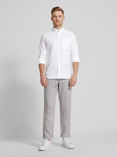 Jack & Jones Premium Slim Fit Freizeithemd mit Brusttasche Modell 'BROOK OXFORD' Weiss 1