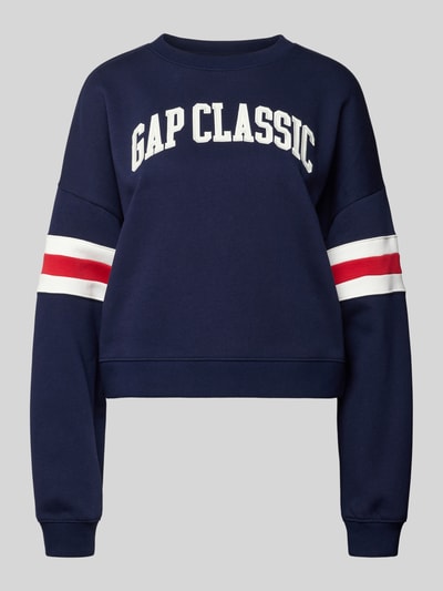 GAP Oversized sweatshirt met labelstitching Marineblauw - 2