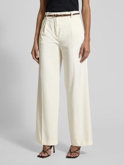 Christian Berg Woman Wide leg chino met riem Offwhite - 4