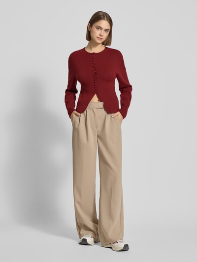 Gina Tricot Strickjacke mit Knopfleiste Bordeaux 1