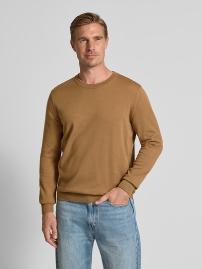 Armedangels Regular Fit Strickpullover aus reiner Baumwolle Modell 'LOUKAA' Camel 4